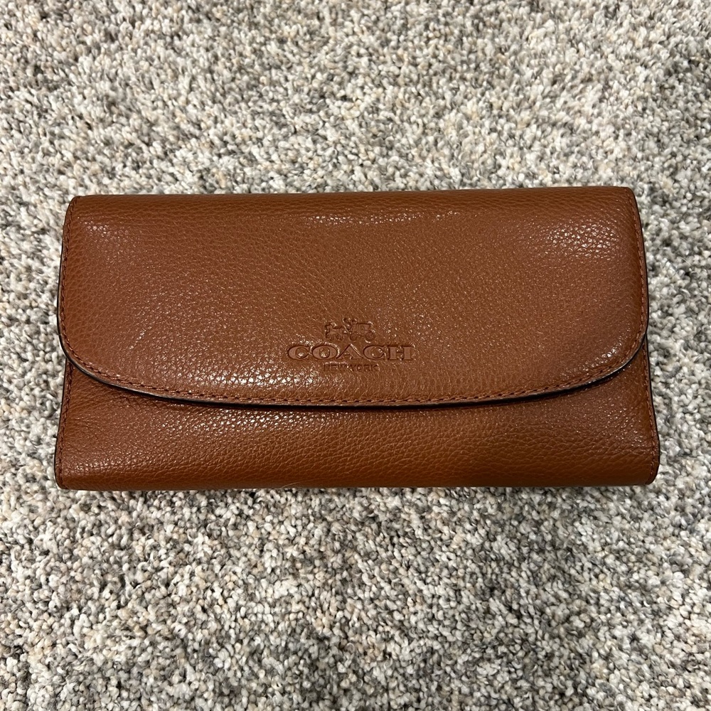 Coach Leather Checkbook Wallet